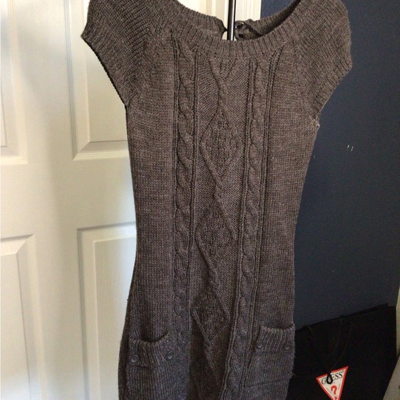 Chic Black Cable Knit Mini Dress - Picture 7 of 8